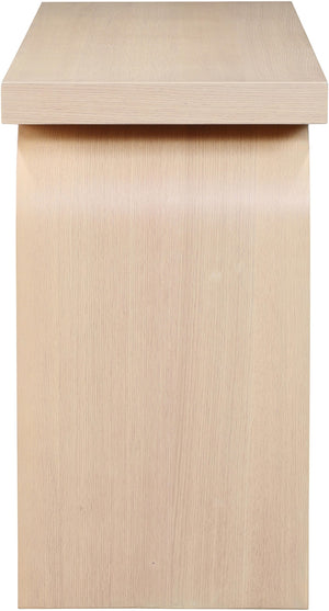 Meridian Furniture Westbourne Oak Veneer Console Table with Triple Base for Entryway Hallway or Living Room Natural 99091Natural-T