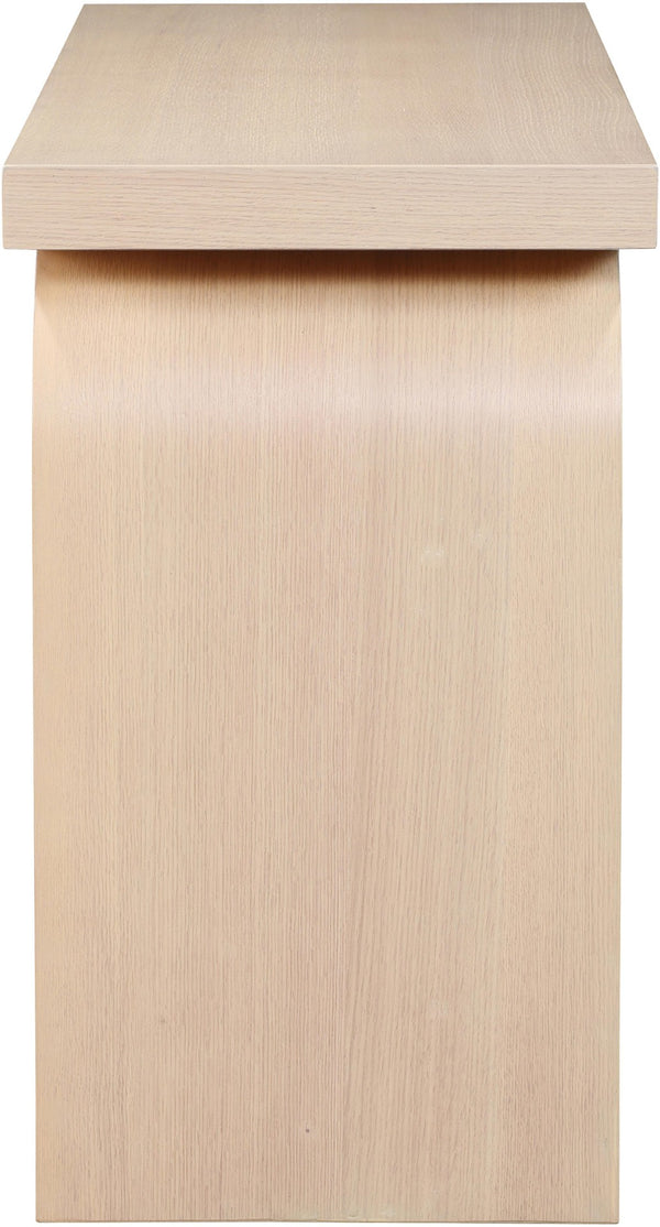 Meridian Furniture Westbourne Oak Veneer Console Table with Triple Base for Entryway Hallway or Living Room Natural 99091Natural-T