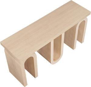 Meridian Furniture Westbourne Oak Veneer Console Table with Triple Base for Entryway Hallway or Living Room Natural 99091Natural-T