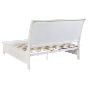 English Elm Pierce Eastern King Platform Bed with Led Headboard and Italian Gloss Finish B062S01803