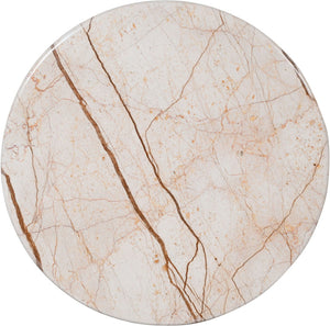 Meridian Furniture Treviso Round Marble Top Coffee Table with Art Deco Mango Wood Ball Bases for Living Rooms Beige 99092Beige-CT