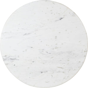 Meridian Furniture Treviso Round Marble Top Coffee Table with Art Deco Mango Wood Ball Bases for Living Rooms White 99092White-CT