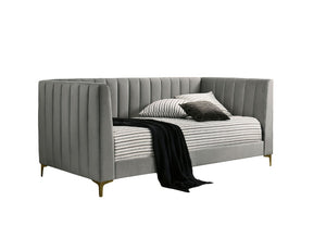 English Elm Contemporary Tuxedo-Inspired Daybed With Channel Tufting And Gold Metal Legs For Stylish Comfort B2741S00480