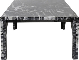 Meridian Furniture Palermo Genuine Marble Coffee Table with Art Deco Arched Base for Living Room Elegance Black 99093Black-CT