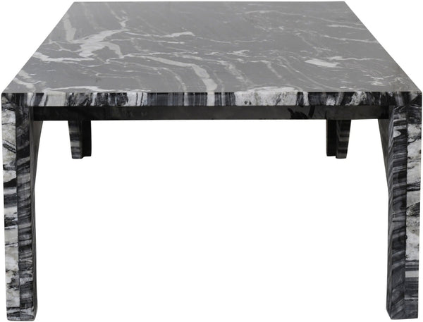 Meridian Furniture Palermo Genuine Marble Coffee Table with Art Deco Arched Base for Living Room Elegance Black 99093Black-CT
