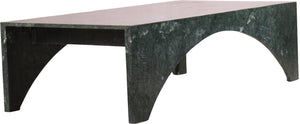 Meridian Furniture Palermo Genuine Marble Coffee Table with Art Deco Arched Base for Living Room Elegance Green 99093Green-CT