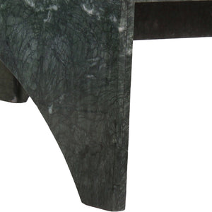 Meridian Furniture Palermo Genuine Marble Coffee Table with Art Deco Arched Base for Living Room Elegance Green 99093Green-CT
