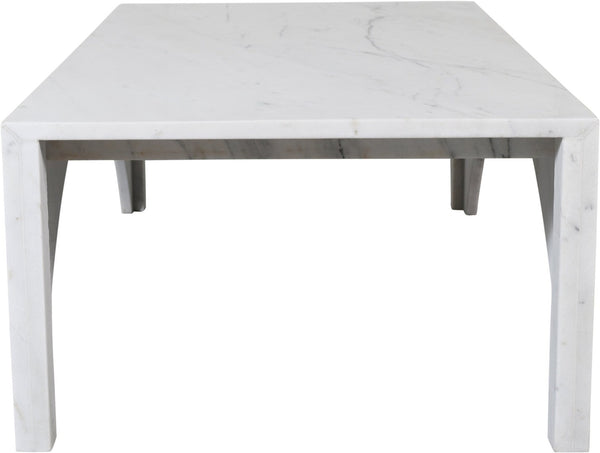 Meridian Furniture Palermo Genuine Marble Coffee Table with Art Deco Arched Base for Living Room Elegance White 99093White-CT