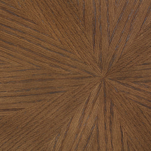 Meridian Furniture Dahlia Round Oak Veneer Dining Table Art Deco Scalloped Edge Seats Six People Brown 99094Brown-DT60