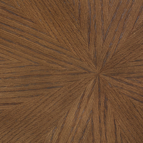 Meridian Furniture Dahlia Oak Veneer End Table with Scalloped Art Deco Edge for Living Room or Bedroom Brown 18 inches H 99094Brown-ET
