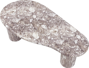 Meridian Furniture Sassari Sculptural Concrete Coffee Table with Marbled Finish for Indoor Outdoor Living Spaces Brown 99095Brown-CT