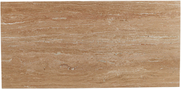 Meridian Furniture Pienza Handcrafted Stone Coffee Table with Fluted Sculptural Base for Art Deco Living Rooms Natural Travertine 99098Travertine-CT
