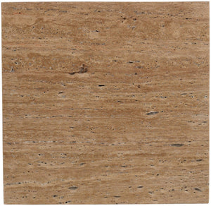 Meridian Furniture Pienza Sculptural Fluted End Table Art Deco Handcrafted Stone Accent for Modern Living Room Natural Travertine 99098Travertine-ET