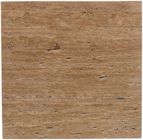Meridian Furniture Pienza Sculptural Fluted End Table Art Deco Handcrafted Stone Accent for Modern Living Room Natural Travertine 99098Travertine-ET