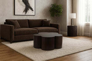Meridian Furniture Lucky Clover Shaped Iron Coffee Table Sculptural Accent for Glam Eclectic Living Rooms Brown 99099Brown-CT