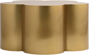 Meridian Furniture Lucky Clover Shaped Iron Coffee Table Sculptural Accent for Glam Eclectic Living Rooms Gold 99099Gold-CT