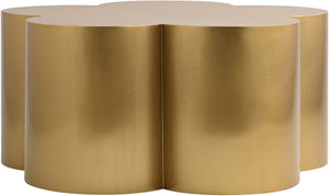 Meridian Furniture Lucky Clover Shaped Iron Coffee Table Sculptural Accent for Glam Eclectic Living Rooms Gold 99099Gold-CT
