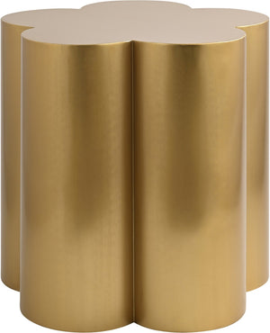 Meridian Furniture Lucky Clover Sculptural Iron Side Table with Metallic Finish for Modern Eclectic Living Rooms Gold 99099Gold-ET