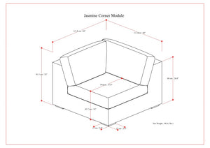 English Elm Jasmine Corner Sofa Module - Plush, Versatile Seating In Cloud Grey With Family-Friendly Comfort B136P199200
