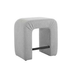 English Elm Christopher Knight Home® - 24'' Boucle stool with inverted U design, cozy loop-pile seating, durable rubberwood footrest, modern set of 2 Grey N780P187017G