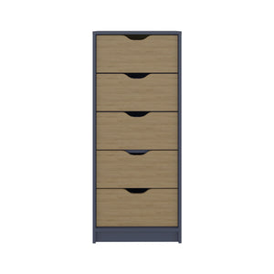 English Elm Olijato 5-Drawer Dresser Multicolor – Tall Space-Saving Nursery & Bedroom Storage, Scratch-Resistant Finish B128P398869