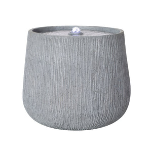 English Elm 12.99"h Gray Polyresin Bowl Fountain with Led Glow for Patio Tabletop Decor N765P355060G