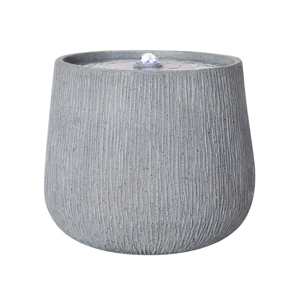 English Elm 12.99"h Gray Polyresin Bowl Fountain with Led Glow for Patio Tabletop Decor N765P355060G
