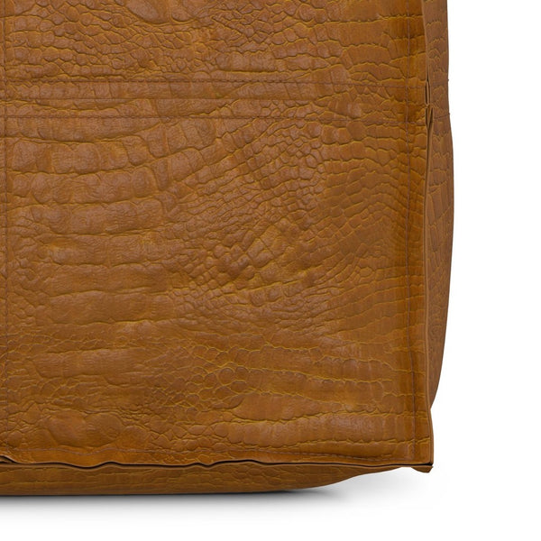 English Elm Brody Genuine Leather Square Pouf Handcrafted Patina Finish Rustic Living Room Accent B136P427584