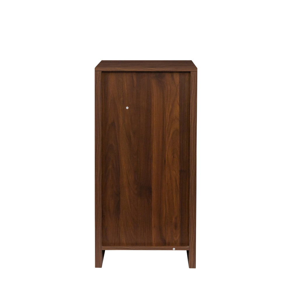 English Elm brown walnut modular wine bar cabinet with hutch, buffet storage, drawer & shelf for dining room W331P213375
