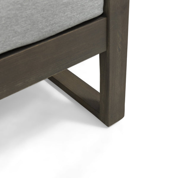 English Elm Christopher Knight Home® - BELGIAN Club Chair in Acacia Wood — Durable Outdoor Slat Design with Open Arms for Patio Comfort and Style Grey 37 L x 27 W x 16.75 H 65060.00GLGRY