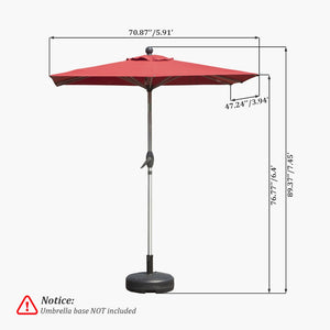 English Elm Rectangle Patio Umbrella With Crank Lift & Tilt Function - Stylish Brick Red Shade For Outdoor Comfort W1859P320940-GIGA