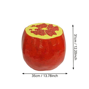 English Elm Pomegranate Resin Sculpted Stool Outdoor Side Table Plant Stand Accent Decor W5709P496325