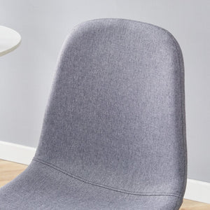 English Elm Table Set With Modern Transparent Glass Top & 4 Light Gray Linen Dining Chairs For Stylish Spaces W1151S03669-GIGA