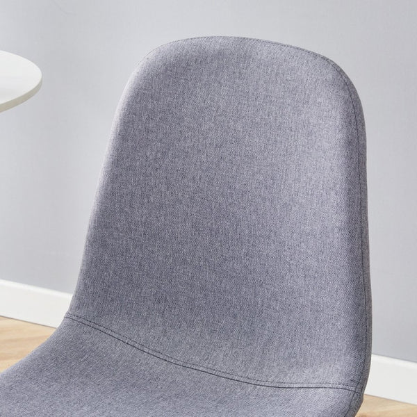 English Elm Table Set With Modern Transparent Glass Top & 4 Light Gray Linen Dining Chairs For Stylish Spaces W1151S03669-GIGA