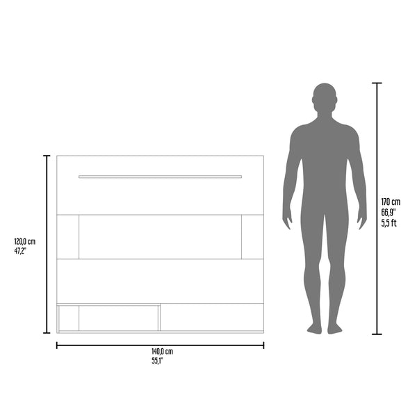 English Elm Floating Entertainment Center Albuquerque - White Engineered Wood, Slim Shelf Storage, Easy Assemble, Durable B092P306234