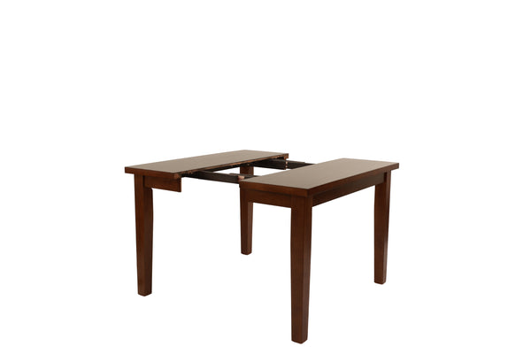 English Elm Dining Rectangle Expandable Dining Table with 18" Leaf Solid Wood Veneer Contemporary Antique Finish, 60" Base Walnut 58 L x 58 W x 8 H B011P207139