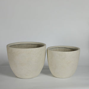 English Elm Round Handcrafted Concrete Planter Set Textured Matte Finish Patio Entryway Garden W347P449342
