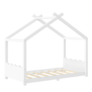 English Elm Twin House Frame Floor Bed Solid Pine Kids Room Montessori Low Profile Play Nook W1580P387835