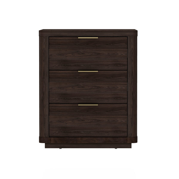 English Elm Evelyn 20" Modern Nightstand In Brown - 3-Drawer Bedside Storage With Stylish Design & Easy Access B365P398521