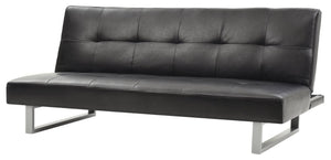 English Elm Chroma Faux Leather Convertible Sleeper Sofa with Metal Legs for Studio Living B078107965