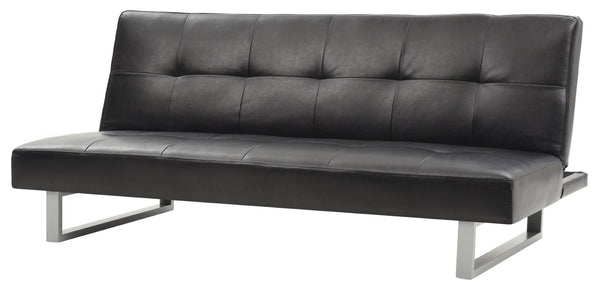 English Elm Chroma Faux Leather Convertible Sleeper Sofa with Metal Legs for Studio Living B078107965