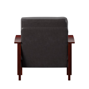 Monterey Mission Style Accent Chair with Steam-Bent Arms and Inner Spring Cushion