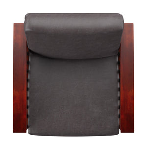 Monterey Mission Style Accent Chair with Steam-Bent Arms and Inner Spring Cushion