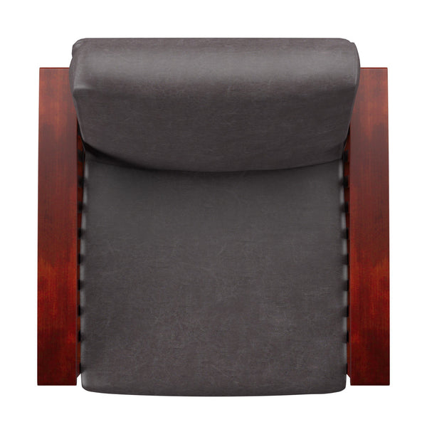 Monterey Mission Style Accent Chair with Steam-Bent Arms and Inner Spring Cushion