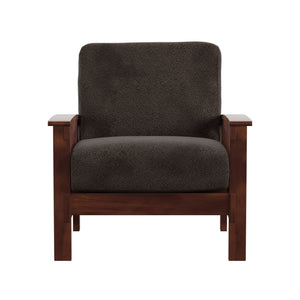 Monterey Mission Style Accent Chair with Steam-Bent Arms and Inner Spring Cushion