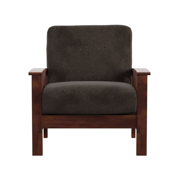 Monterey Mission Style Accent Chair with Steam-Bent Arms and Inner Spring Cushion