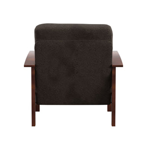 Monterey Mission Style Accent Chair with Steam-Bent Arms and Inner Spring Cushion