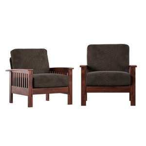 Monterey Mission Style Accent Chair with Steam-Bent Arms and Inner Spring Cushion