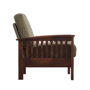 Monterey Mission Style Accent Chair with Steam-Bent Arms and Inner Spring Cushion