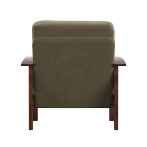 Monterey Mission Style Accent Chair with Steam-Bent Arms and Inner Spring Cushion